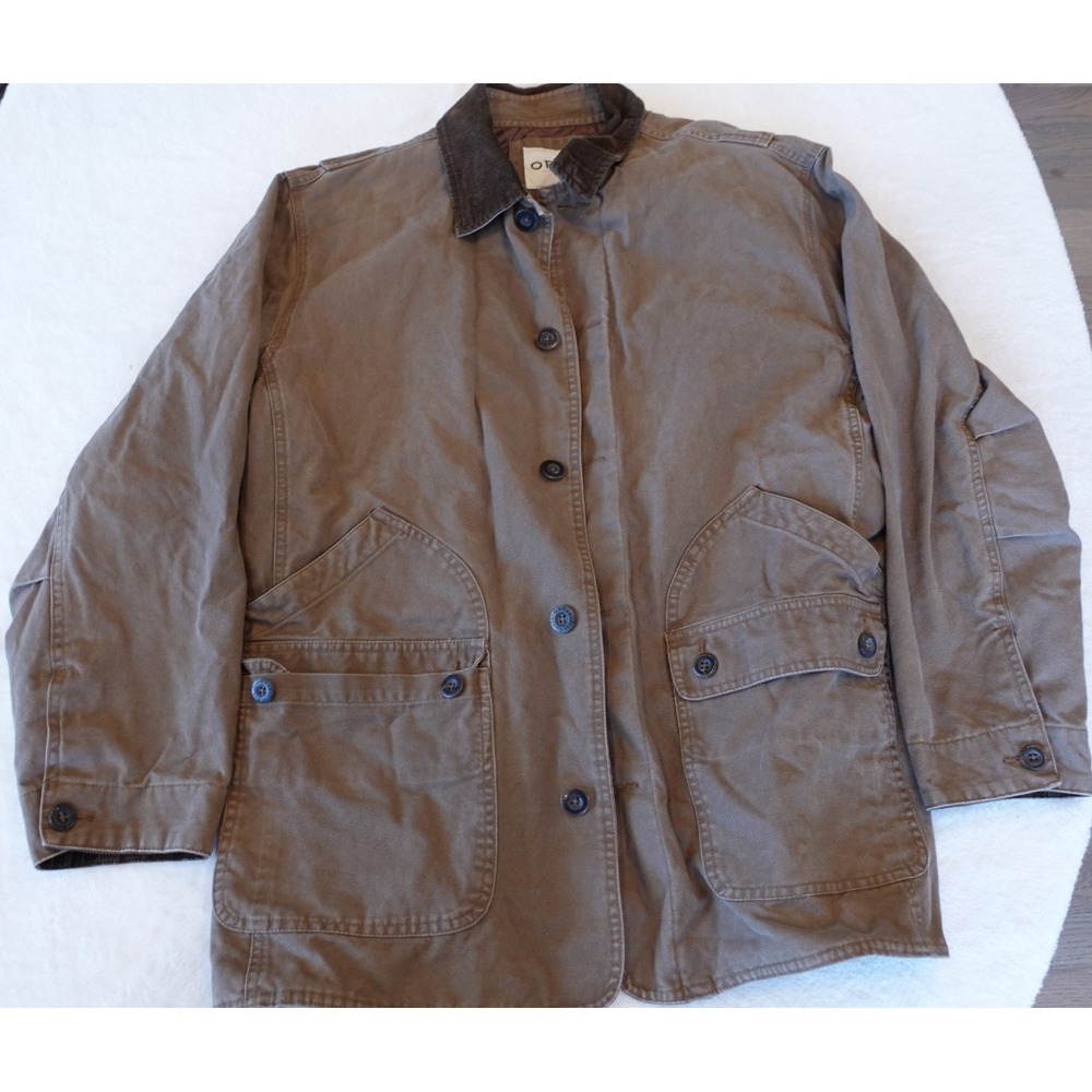 Orvis Classic Canvas Chore Barn Field Coat Quilted Lining Men's Size XL Corduroy